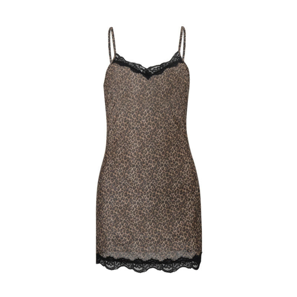 Zara Summer Leopard Print Sheer Cutout Lace Trim Bodycon Slip Dress - Picture 4 of 6